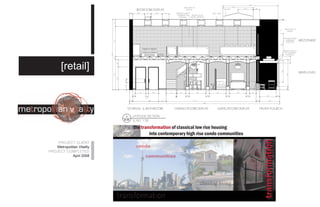 5007
                                                                                                                                                                                                     2743
                                                                                                                                    AREA OPEN TO
                                                                    BEDROOM DISPLAY                                                    BELOW                                              SKYLIGHT                 1372                      588


                                                        305         1067      610               1016         610          BRUSHED NICKLE                                   STEEL JOISTS
                                                                                                                          CASEMENTS ON       FROSTED GLASS
                                                                              406 102
                                                                                                                             PARTITION      PARTIAL PARTITION




                                                                                                                                                                                                                                                                               66
                                   620
                                                                                                                                                                                                                                                                               AREA OPEN TO
                                                                                                                                                                                                                                                                                  BELOW



                                                                                                                                                                                                                                                                              WOODEN PEEKED
                                                                                                                                                                                                                                                                                SUSPENDED        MEZZANINE




                                   2733
                                                                                                                                                                                                                                                                                 BULKHEAD




                                                                                                                                                                                                                                                                       1930
                                                                                                                                                                                                                                                                              DRYWALL SIDES TO
                                                                                                                                                                                                                                                                               THE SUSPENDED




                            6401
                                                                                                                                                                                                                                                                                 BULKHEAD




                                   305




                                                                                                                                                                                                                                                                                           610
       [retail]



                                          660




                                                                                                                                                                                                                                                                       1930
                                                                                                                                                                                                                                                                                                 MAIN LEVEL




                                   2743




                                                                                                                                                                                                                                                                                    2743
                                          2083




                                                 305
                                                 673




                                                                                                                                                                                                                                                                                    305
                                                                       955                955                      951        826                     1524                      1524                        1524                       610

                                                              239                                                                     305                            305                     305                          305                           1524     305

                                                                             203                                         51
                                                        305                        3048                696                                    11227                                                                                            305        1829
                                                                                                                                                             13665



                                                       STORAGE & BATHROOM                                                DINING ROOM DISPLAY                                     LIVING ROOM DISPLAY                                                 FRONT POURCH

                                                              LATITUDE SECTION
                                                              SCALE 1:50




    PROJECT CLIENT
    Metropolitan Vitality
PROJECT COMPLETED
             April 2008
 