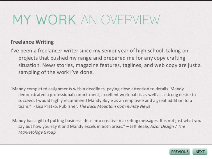 copywriter portfolio