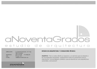 Portfolio aNoventaGrados Estudio de Arquitectura