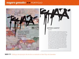 NOV 11 Catálogo de exposição de arte de rua realizada no Sesc Paço da Liberdade
 