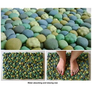 Water absorbing and relaxing mat.

 