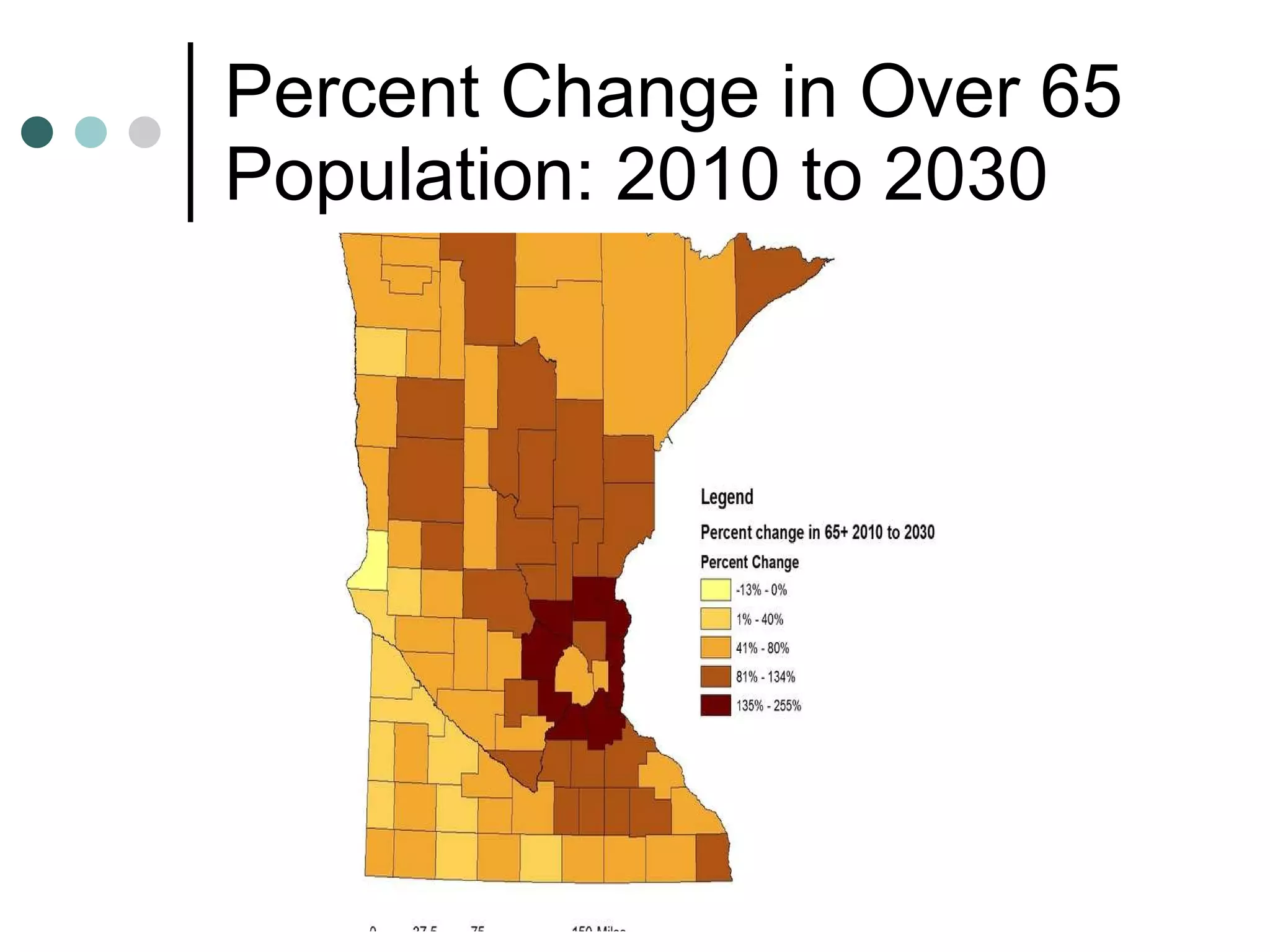 Percent Change in Over 65 Population: 2010 to 2030
