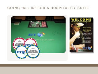 G O I N G “ A L L I N” F O R A H O S P I T A L I T Y S U I T E
 