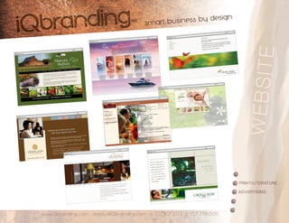 WEBSITE
www.iQbranding.com debby@iQbranding.com o: 727.827.2323 c: 727.798.0015
smart business by design
PRINT/LITERATURE
ADVERTISING
941-706-1157
3534 S Osprey Ave./ Sarasota, FL 34239
devriescollection@comcast.net
RECEIVE SPECIAL OFFERS & EMAILS
SUBMIT
enter email
Relax Renew Rejuvenate
HOME SPECIALS &
TREATABLE TESTIMONIALS EVENTS & PRODUCTS CONTACT US
PACKAGES SKIN CONDITIONS & PHOTOS
MEETINGS
BASIC TREATMENTS
| ADVANCED TREATMENTS
SKIN
CARE
MASSAGE | ONCOLOGY MASSAGE | SCRUBS
BODY TREATMENTS
PLATINUM
| GOLD
CLUBS
LOGO/IDENTITY
WEBSITE
PACKAGING/DISPAY
 