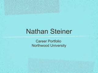 Nathan Steiner
Career Portfolio
Northwood University

 