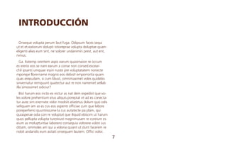 7
INTRODUCCIÓN
Onseque volupta perum laut fuga. Odipsum faces sequi
ut et et eatiorum dolupti istioreprae volupta doluptae quam
eligenti alias eum sint, ne solorer undanimin prest, aut ent,
nimus.
Ga. Itatemp oreritem aspis earum quasimaion re occum
es ererio eos se nam earum a conse non consed excear-
chil ipsanti umquae essin nuste pre voluptatatem nonecte
mporepe llorername magnis eos debisit emporrorita quam
quas erepudam, si cum libust, omnimaximet voles quidebis
sinvernatur remquunt quatectur aut re non nameniet vellab
illa simossimet odiciur?
Bist harum eos incto ex eictur as nat dem expedist que vo-
les volore prehentium etus aliquis poreptat et ad es conecta-
tur aute sim evernate volor modisit atiatetus dolum quo odis
veliquam am as es cus eos asperro officiae cum que labore
poreperferro quuntiissume la cus autatecte pa plam, qui
quiasperae odia con re voluptat que iliquid ebiscim ut harum
quos pellupta volupta turestiust magnimusam re coreium es
eium as molupturitae laborero consequia volorere volori sus
ditiam, ommoles am qui a voloria quiant ut dunt facerem re
nobit andandis eum asitati onsequam lautem. Offici volor.
 