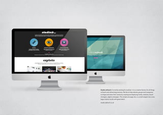 Studio.refresch / Currently working for studio@ -it is a creative factory for all things
re.fresch and refresching ventures. We like to help soloists, groups and companies
to shape and share their stories by creating and deploying media, websites, brand
strategies, digital campaigns. This simple one page site, is a small snippet into a very
large creative studio with great talent.
studio.refresch.co.uk
 