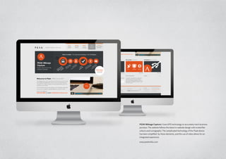 PEAK Mileage Capture / Uses GPS technology to accurately track business
journeys. The website follows the latest in-website design with muted flat
colours and iconography. The complicated technology of the Peak device
has been simplified by these elements, and the use of video allows for an
integrated experience.
www.peakmiles.com
 