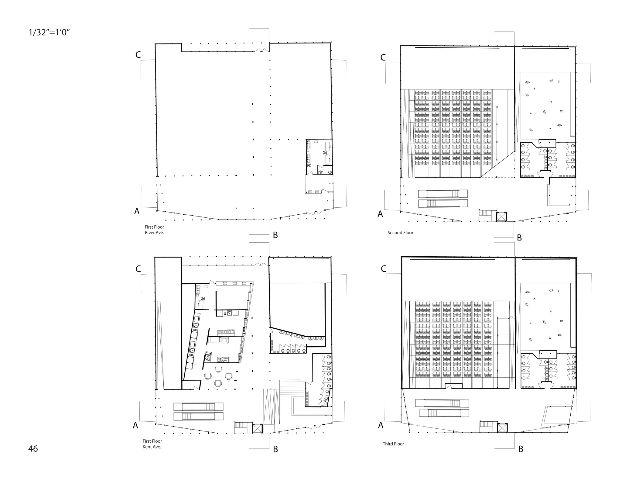 46
First Floor
River Ave.
A
B
C
First Floor
Kent Ave.
A
B
C
Second Floor
A
C
B
Third Floor
A
B
C
1/32”=1’0”
 