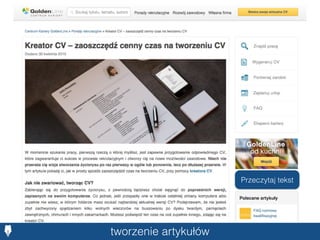 tworzenie artykułów
Przeczytaj tekst
 
