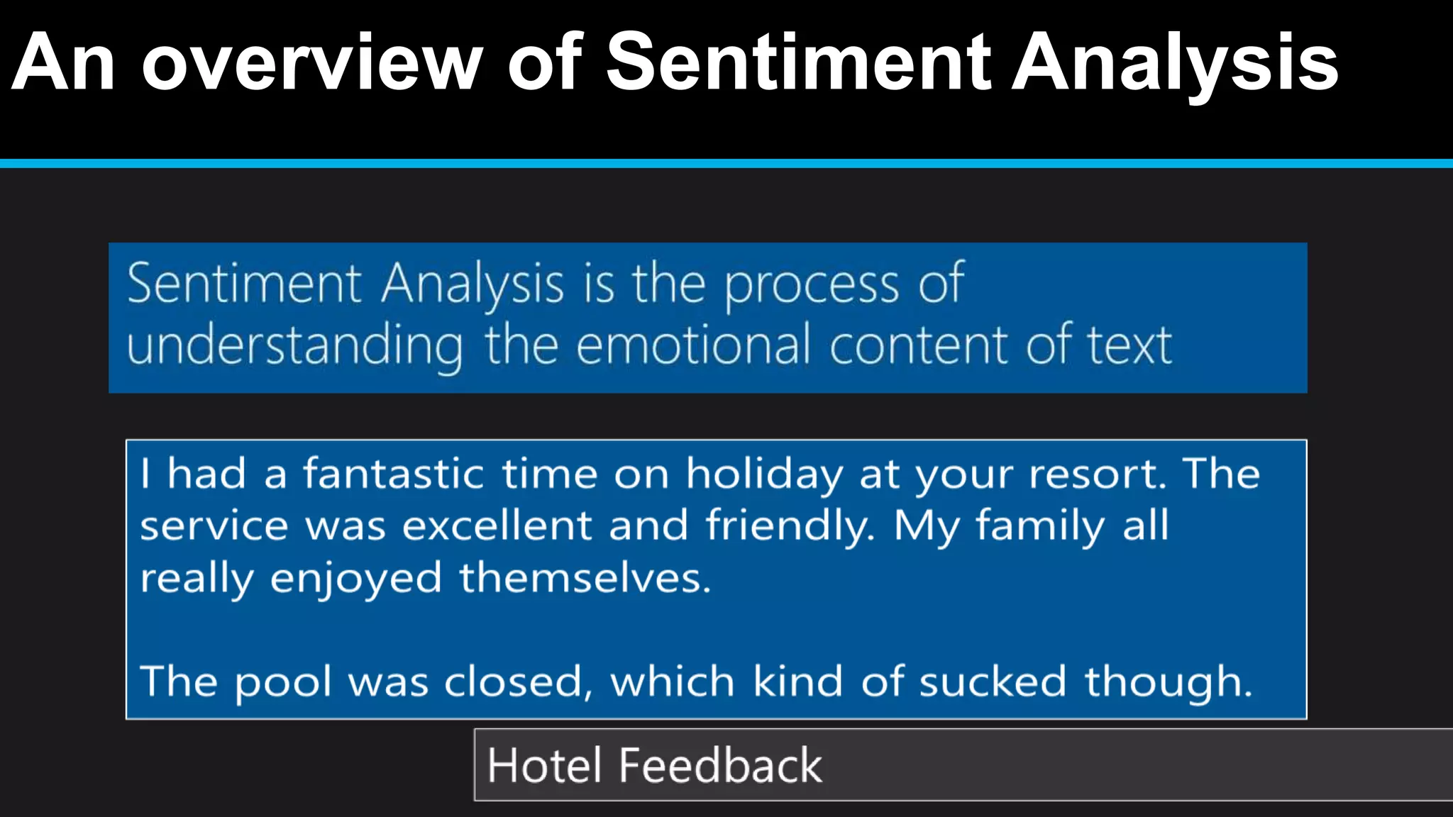An overview of Sentiment Analysis
 