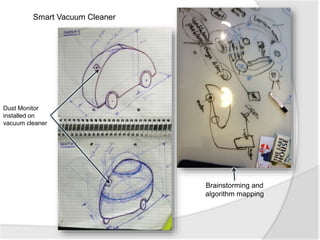 Dust Monitor
installed on
vacuum cleaner
Brainstorming and
algorithm mapping
Smart Vacuum Cleaner
 
