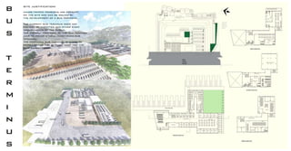 sitejustification:
majortrafficproblemsarepresent
onthesiteandcanbesolvedby
thedevelopmentofabusterminus.
thecurrentbusterminusdoesnot
consistofamenitiesandotherbasic
requirementsoftherequirementsofthepublic.
thepresentproposalofthebusterminal
aimstoprvideawell-functionedbus
terminal.
theproposedbusterminaliscloseto
katrajchowkandslightlyawayfrm the
mainkatrajchowk.
b
u
s
t
e
r
mm
i
n
u
s
 
