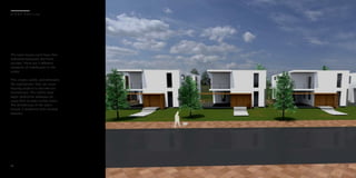 The town houses each have their
individual backyards and front
porches. There are 3 different
variations of townhouses in the
estate.
This creates variety and eliminates
the repetiveness that can cause
housing projects to become too
monotonous. The streets have
larger pedestrian walkways be-
cause they include cycling tracks.
The architecture of the town-
houses is modernist with minimal
features.
1 5
u r b a n h o u s i n g
1 6
 