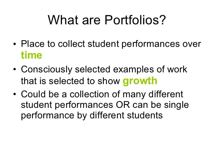 Portfolio Assessment