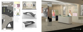 A 14
1. Back of House
2. Accessories
3. Dressing Rooms
4. Clothing Areas
5. Cash Wrap
6. Focal Pieces
7. Front Display
FLOOR PLAN
CASH WRAP ELEVATION
CASH WRAP CEILING STUDY
MODEL CASH WRAP
 