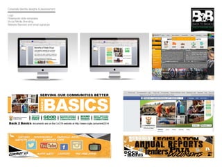 Corperate Identity designs & development.
Logo
Powerpoint slide templates
Social Media Branding
Website Banners and email signature
 