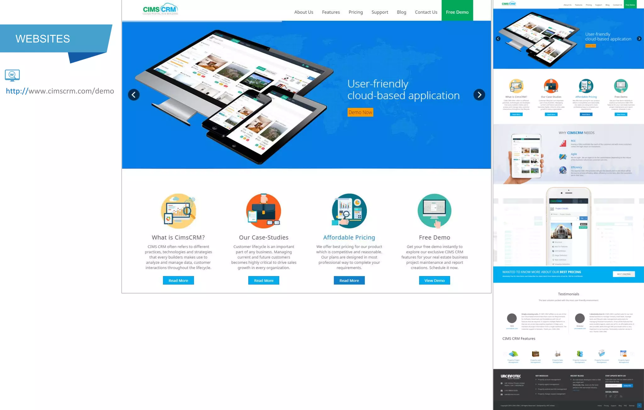 WEBSITES
http://www.cimscrm.com/demo
 