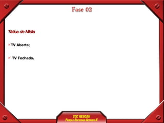 Tática de Mídia TV Aberta; TV Fechada. 