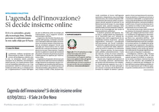 L’agenda dell’innovazione? Si decide insieme online
  07/09/2011 - Il Sole 24 Ore Nova
Portfolio Innovatori Jam 2011 - 13/14 settembre 2011 - versione Febbraio 2012
   57
 