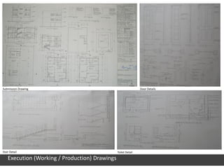 Submission Drawing                                              Door Details




Stair Detail                                    Toilet Detail

    Execution (Working / Production) Drawings
 