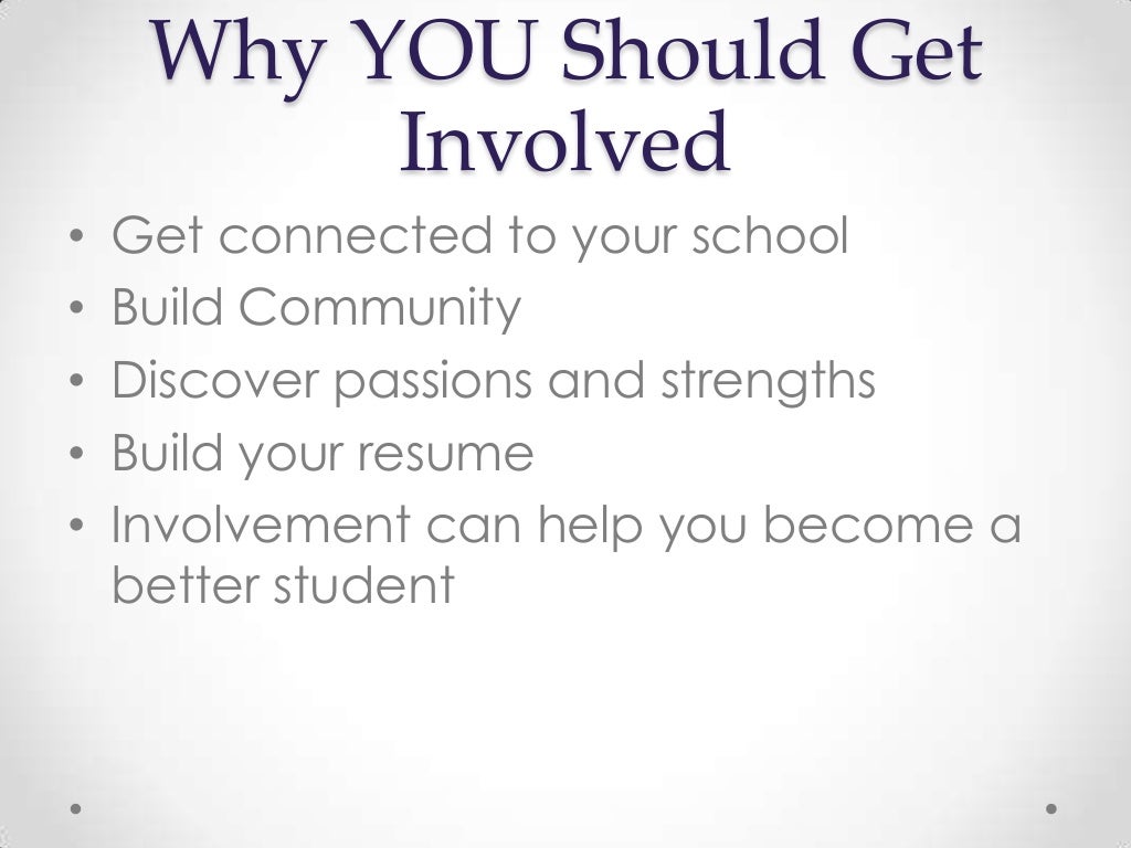 The Importance of Getting Involved