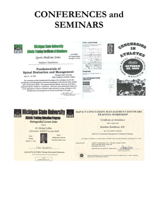 CONFERENCES and
   SEMINARS
 