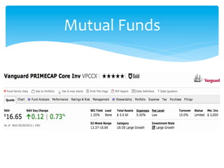 Mutual	
  Funds
 