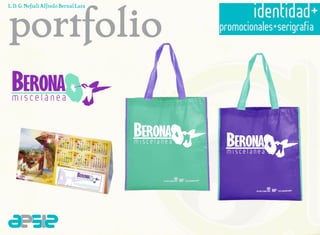 identidad+
portfolio
L. D. G. Neftali Alfredo Bernal Lara



                                       promocionales+serigrafía
 