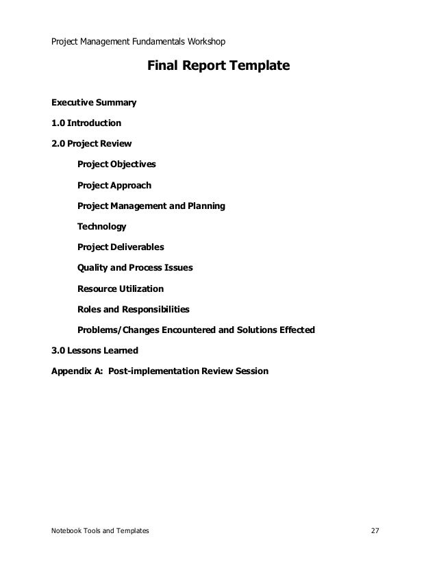 management report template