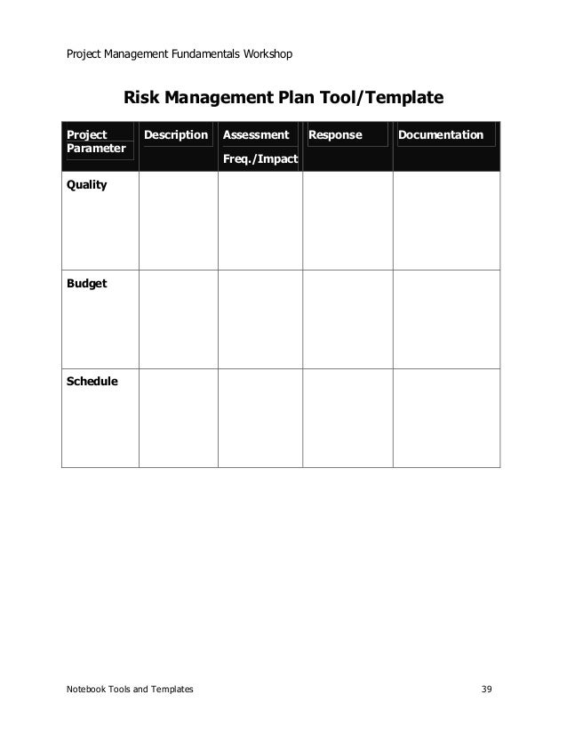 project notebook template