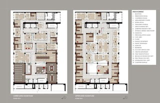 SPACE SCHEDULE
                                                                                                                                                     1.   RECEPTION
                                                                                                                                                     2.   PRESENTATION ROOM
       14            14         15            16                              22               22       23         24
                                                                                                                                                     3.   CONFERENCE ROOM
                                                                                                                                                     4.   MEDIA/RESOURCE CENTER
                                                        17                                                                            17
                                                                                                                                                     5.   EDITING ROOM
      14
                                                                                                                            13                       6.   VIDEO/PRINT STORAGE
                                         23                                  22
                                                                                                                                                     7.   MEDIA PLANNING DEPT.
                                                   13                        21                                                                      8.   MARKETING RESEARCH DEPT.
                          10                                  12                                    9
                                                                                                                                 12                  9.   INFORMAL MEETING AREA/PANTRY
       8
                                                             15                                                                            18        10. MAILROOM
                                                                                                                                                     11. PERSONNEL/OFFICE ADMIN.
                                              15
                                                                               18       18                             21
                     8                                                                                                                               12. COPY AREA
                                                                                                                                                     13. CLOSET
                                                                                                                                            21       14. FINANCE DEPARTMENT
                                                             11
       8
                                                                                                                                                     15. TRAFFIC DEPARTMENT

                     9                         6                             18                                                                      16. FILEROOM
                                                             11
                                                                                              18                  19
                                                                                                                                                     17. RESTRROMS
       7
                                                                                                                                           21        18. ACCOUNT SERVICES DEPT.
                                              5                                                                                                      19. CREATIVE DEPARTMENT
                                                                                                                                                     20. THINK TANK/FLOP SPACE
                                                                              18
                                                                                                                                                     21. BROADCAST PRODUCTION DEPT.
             7                                               4
                                                                                        18                                                 19        22. PRINT PRODUCTION DEPT.
                                                                              18
                                                                                                             19                                      23. INFORMATION TECH. DEPT.
                                                                                                                                                     24. COMPUTER STORAGE
                           UP


                                                             3                18                                                           19
                                     1                                                                            20

                                                                              18                                                           19
                                                                                         DN
                 2                                            3



                                                                              18    9
                                                                                                                                           19




LOWER LEVEL FLOOR PLAN                                                 UPPER LEVEL FLOOR PLAN
SCALE: N/A                                                         N   SCALE: N/A                                                                N
 