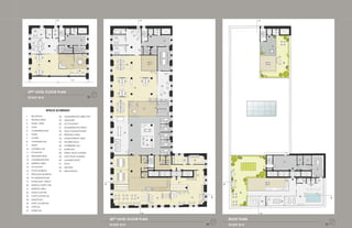 29TH LEVEL FLOOR PLAN
     SCALE: N/A                                           N


                      SPACE SCHEDULE
1.     RECEPTION             28.   ADMINISTRATIVE DIRECTOR
2.     WAITING AREA          29.   MANAGER
3.     FAMILY AREA           30.   ACCOUNTANT
4.     CAFE                  31.   ADMINISTRATIVE WKSTA
5.     CONFERENCE RM         32.   TEAM LOUNGE/PANTRY
6.     TOILET                33.   RESEARCH AREA
7.     CLOSET                34.   HYDROTHERAPY AREA
8.     CHANGING RM           35.   SHOWER STALLS
9.     UTILITY               36.   HYPERBARIC RM
10.    CONTROL STA           37.   SUNROOM
11.    PT FACILITY           38.   PUBLIC ROOF GARDEN
12.    TREATMENT RMS         39.   STAFF ROOF GARDEN
13.    COUNSELING RMS        40.   LAUNDRY/UTILITY
14.    MEETING AREA          41.   HVAC
15.    OT FACILITY           42.   ELECTRIC
16.    PT/OT WORKSTA         43.   MECHANICAL
17.    SPECIALIST WORKSTA
18.    PA WORKSTATIONS
19.    PHYSICIANS’ OFFICE
20.    MEDICAL SUPPLY RM
21.    MEETING AREA
22.    TEAM CONF RM
23.    COPY/COFFEE STA
24.    MAILROOM
25.    STAFF LOCKER RM
26.    IT ROOM
27.    FILEROOM



                                                              30TH LEVEL FLOOR PLAN       ROOF PLAN
                                                              SCALE: N/A              N   SCALE: N/A   N
 