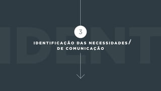 I d e n t i f i c a ç ã o da s n e c e s s i da d e s
d e c o m u n i c a ç ã o
 