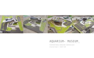 2
HANDMADE	
  MODEL,	
  MARACAIBO,	
  VENEZUELA.2014	
  	
  
SCALE	
  1:100	
  University	
  Project	
  	
  
AQUARIUM- MUSEUM
 