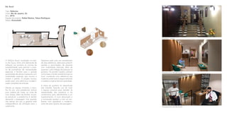 Ed. Escol
Tipo: Reforma
Local: Rio de Janeiro, RJ
Ano: 2016
Equipe de projeto: Rafael Bastos, Taíssa Rodrigues
Status: Executado
O Edifício Escol, localizado no bair-
ro da Tijuca, tinha uma demanda de
adequar sua portaria às normas de
acessibilidade, para permitir o aces-
so de portadores de necessidades
especiais e facilitar para a grande
quantidade de idosos e pessoas com
mobilidade reduzida que moram e
visitam o prédio. O projeto evoluiu
então para uma reforma e moderni-
zação completa da entrada.
Devido ao espaço limitado, a esco-
lha foi por uma plataforma vertical
para cadeira de rodas, ao invés de
uma rampa. Além de facilitar na par-
te estrutural, a plataforma é retrátil,
deixando a passagem livre quando
não estiver em uso, e garante total
independência de utilização para o
cadeirante.
​Optamos pelo piso em porcelanato
de alta aderência, ideal para previnir
quedas e escorregões de pessoas
com mobilidade reduzida, além de
suportar o alto tráfego de pessoas na
portaria. Os painéis ripados utilizam
como base o lambri existente hoje no
local, mantendo uma referência aos
materiais anteriores e reaproveitando
a madeira original de boa qualidade.
A mesa do porteiro foi desenhada
sob medida, fazendo uso de todo
o espaço possível para atender às
necessidades dos porteiros e do
condomínio para atendimento e ar-
mazenamento. A nova decoração e
a iluminação ajudam a criar um am-
biente mais agradável e moderno,
tanto de estar quanto de passagem.
Perspectiva renderizada
Portaria - antes
Perspectiva renderizada
 