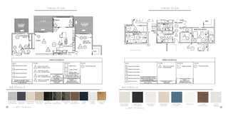 F I N I S H P L A N
* * N O T T O S C A L E
M A T E R I A L S
Sherwin Williams
Light French Gray
Sherwin Williams
Quixotic Plum
Sherwin Williams
Natural Linen
Sherwin Williams
Antler Velvet
Change II
Midnight Outing
Avant
Weathered Stone
Avant Galvanized
Pewter
I.D. Freedom
Native Pine Bronze
Cambria
Hadley
Cambria
Whitehall
Windfall Lumber
Douglas Fir
F I N I S H P L A N
* * N O T T O S C A L E
M A T E R I A L S
Sherwin Williams
Moderne White
Sherwin Williams
Tricorn Black
Sherwin Williams
Pure White
Sherwin Williams
Natural Linen
Sherwin Williams
Inky Blue
Mosa Wall Tile Cambria
Weybourne
I.D. Freedom
Native Pine Bronze
39 40
 