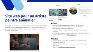 Site web pour un artiste
peintre animalier
En juin 2021, j’ai conçu un nouveau site web pour l’artiste peintre de Sherbroo...