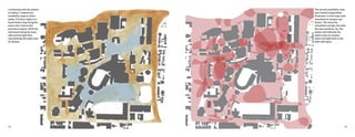 18 19
University of Cincinnati
Sensability Map: Safety
PLAN 1011 Emily Pietrantone
Shilpa Mehta October 12 2018
Legend
Most Safe Least Safe
Many factors can make a person feel safe.Wether it be
how far they can see, the amount of traffic or the lighting
in a place. By using a mix of dark red brown and blue it is
clear where people feel the most safe on campus.
Continuing with the project
on safety, I created two
sensibility maps to show
safety. The first (right) is a
hand-drawn map using the
same color scale as the
previous projects. With the
red-brown being the least
safe and the light blue
representing the safest part
of campus.
Safety
agree t
they fe
that fee
the dar
points
overlap
In thes
unsafe.
could b
not hav
of tree
area.
The second sensibility map
was created using Adobe
Illustrator. In this map, each
viewshed on campus was
drawn. The more the
viewsheds overlap, the safer
the area would be. So, the
darker red indicates the
safest areas on campus
where the light pink is the
least safe space.
Return to Table of Contents Return to Table of Contents
 