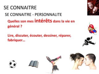 La personnalité
Dans l’antiquité :
Le masque qu’un acteur
met pour jouer un rôle
dans un pièce de théâtre !
PORTFOLIO
Se connaître
 