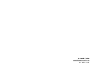 under grad. Portfolio and resume sarath kumar