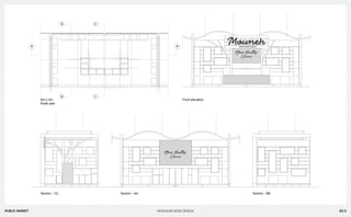 03-5
A A
B C
B C
6m x 3m
Kiosk plan
Front elevation
Section - CC Section - AA Section - BB
MODULAR KIOSK DESIGN
PUBLIC MARKET
 