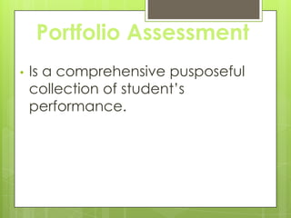Portfolio Assessment | PPTX