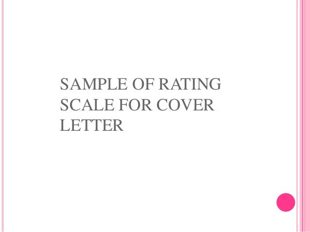 Sample of rating scale for cover letter