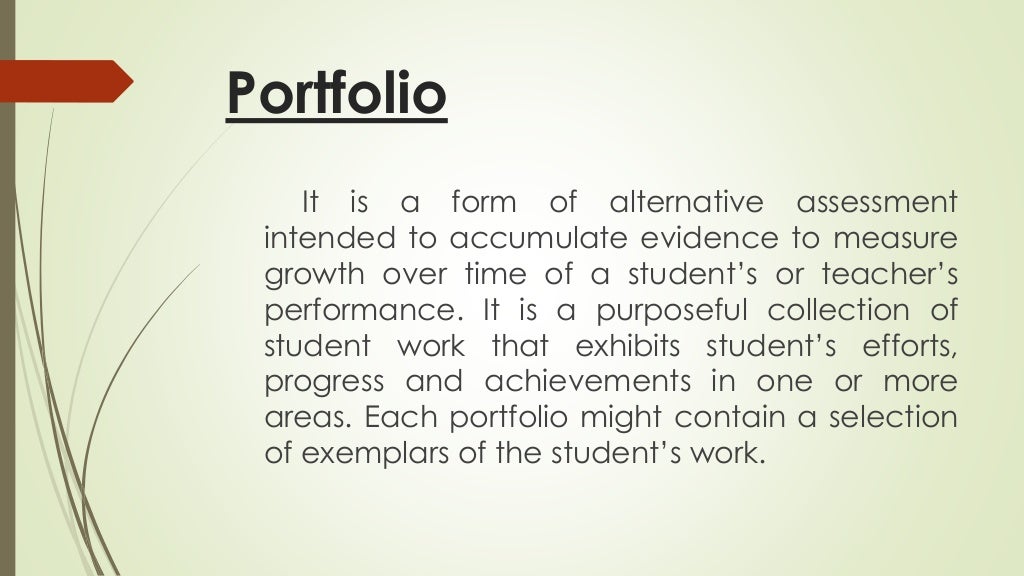 Portfolio assessment