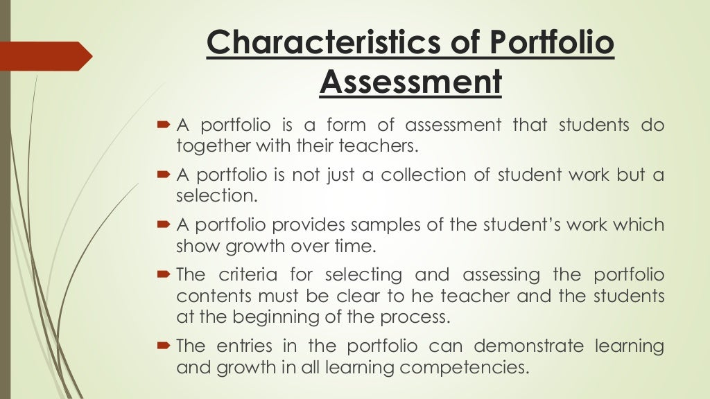 Portfolio assessment