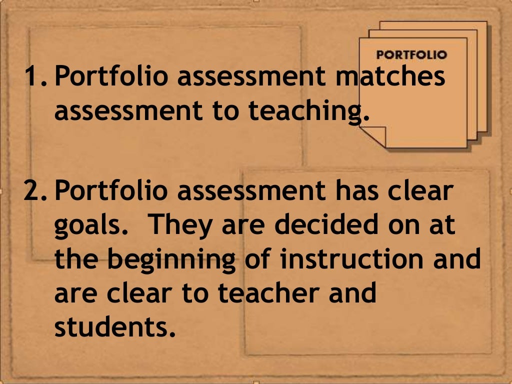 Portfolio assessment method