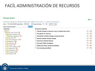 FACÍL 
ADMINISTRACIÓN 
DE 
RECURSOS 
Tomorrow’s 
Libraries. 
Today. 
 