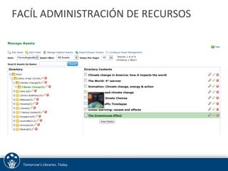 FACÍL 
ADMINISTRACIÓN 
DE 
RECURSOS 
Tomorrow’s 
Libraries. 
Today. 
 