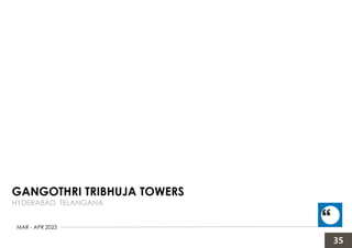 GANGOTHRI TRIBHUJA TOWERS
HYDERABAD, TELANGANA
MAR - APR 2023
35
 
